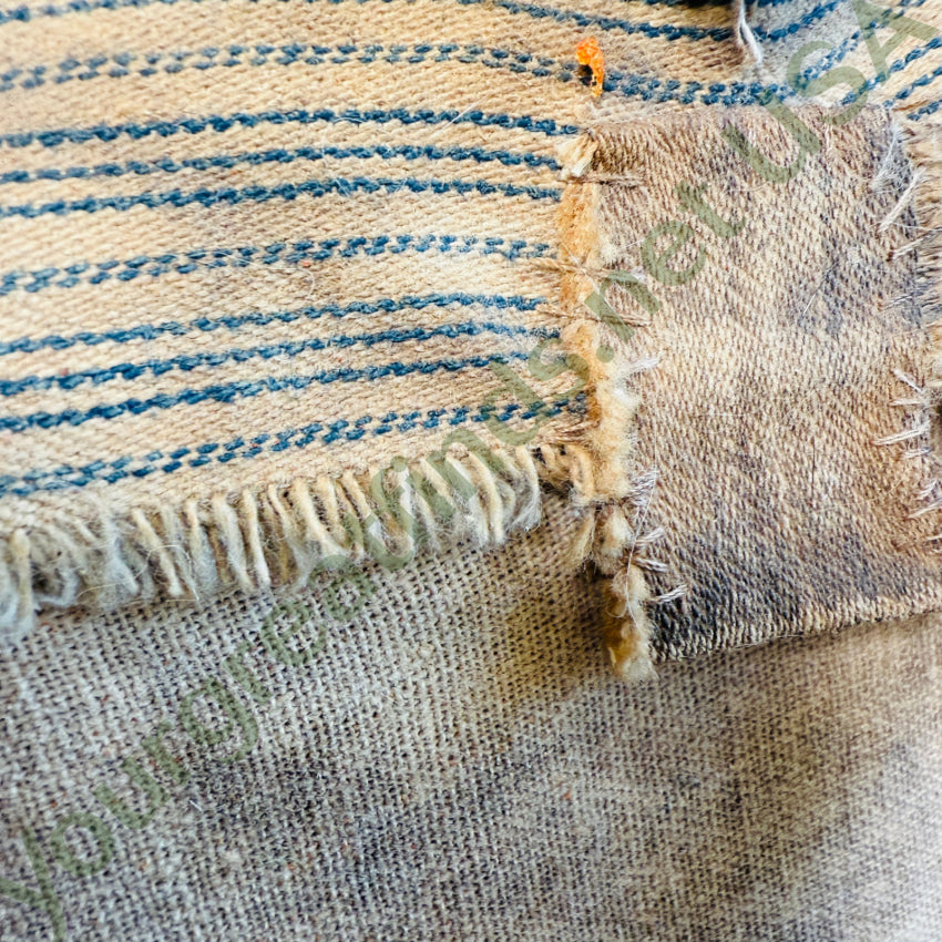 Decorative Grungy Canvas & Ticking Covered Cowboy Canteen