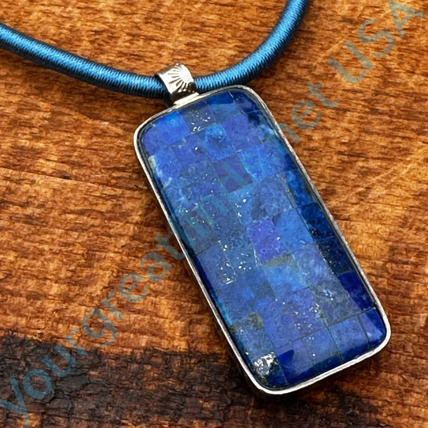 Desert Rose Trading Sterling Silver Lapis Opal Mosaic 2 Side Necklace Jay King Jewelry