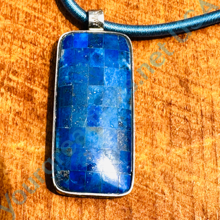 Desert Rose Trading Sterling Silver Lapis Opal Mosaic 2 Side Necklace Jay King Jewelry