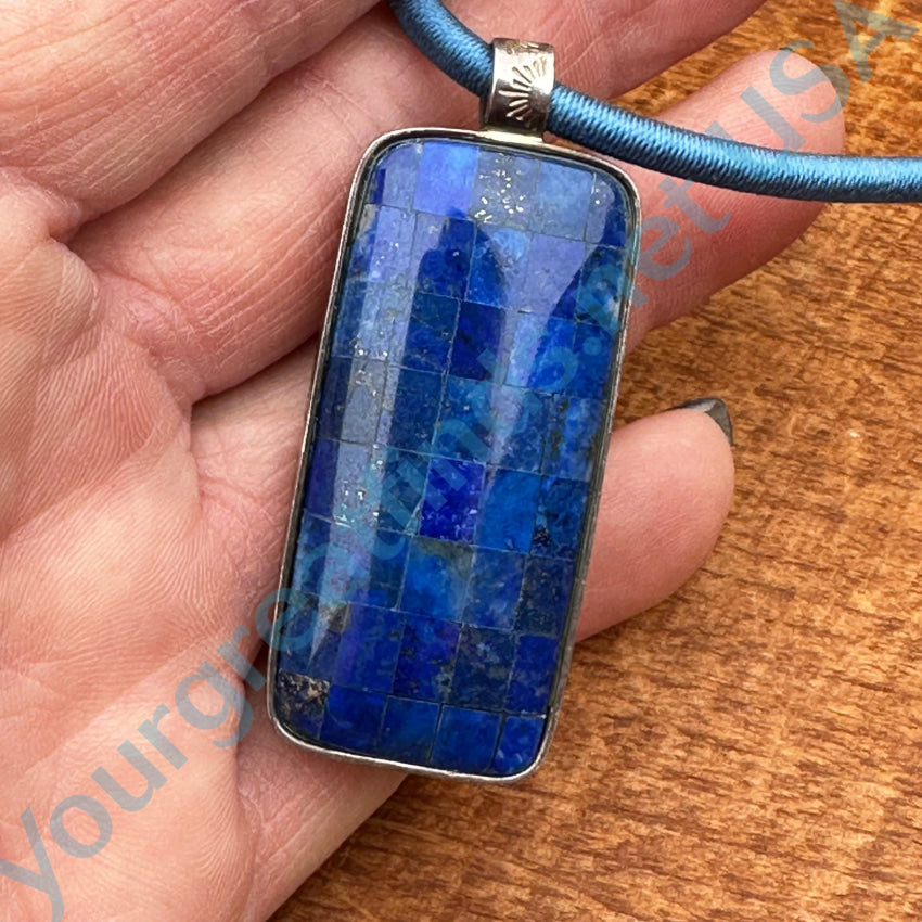 Desert Rose Trading Sterling Silver Lapis Opal Mosaic 2 Side Necklace Jay King Jewelry