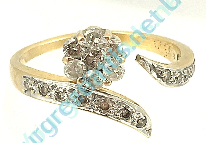 Diamond Flower Ring 14k Gold Size: 8 Yourgreatfinds