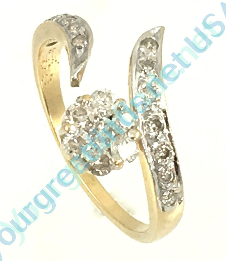 Diamond Flower Ring 14k Gold Size: 8 Yourgreatfinds