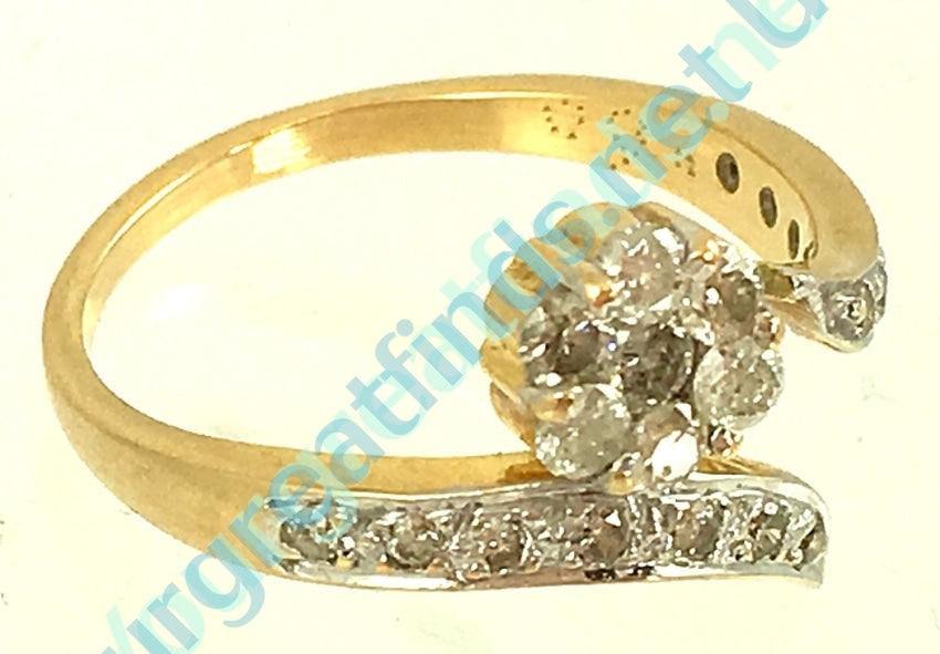 Diamond Flower Ring 14k Gold Size: 8 Yourgreatfinds