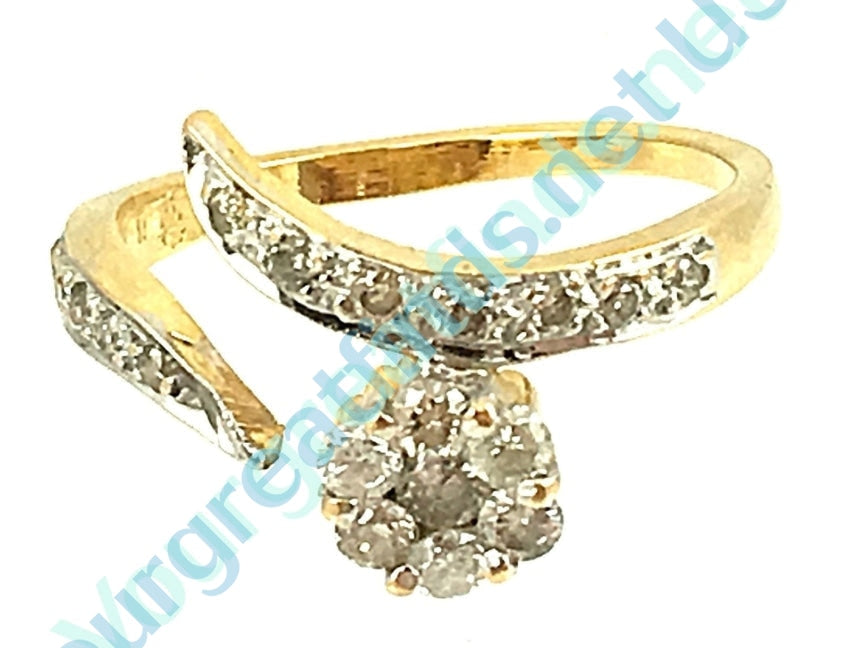 Diamond Flower Ring 14k Gold Size: 8 Yourgreatfinds