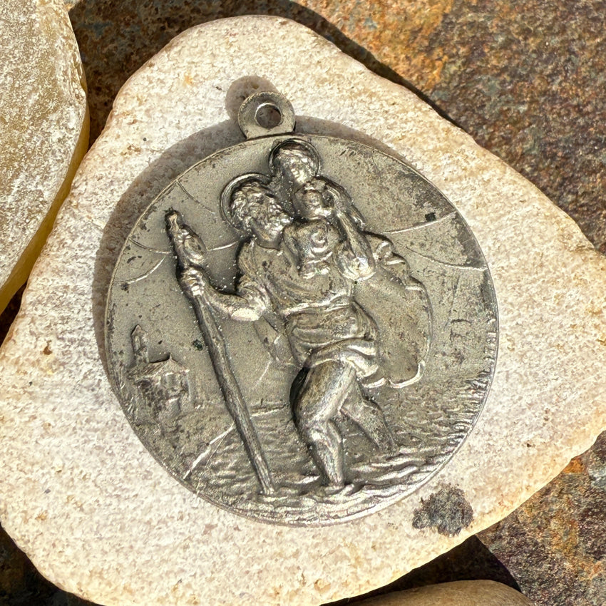 Double Sided Large St. Christopher Medallion st. christopher