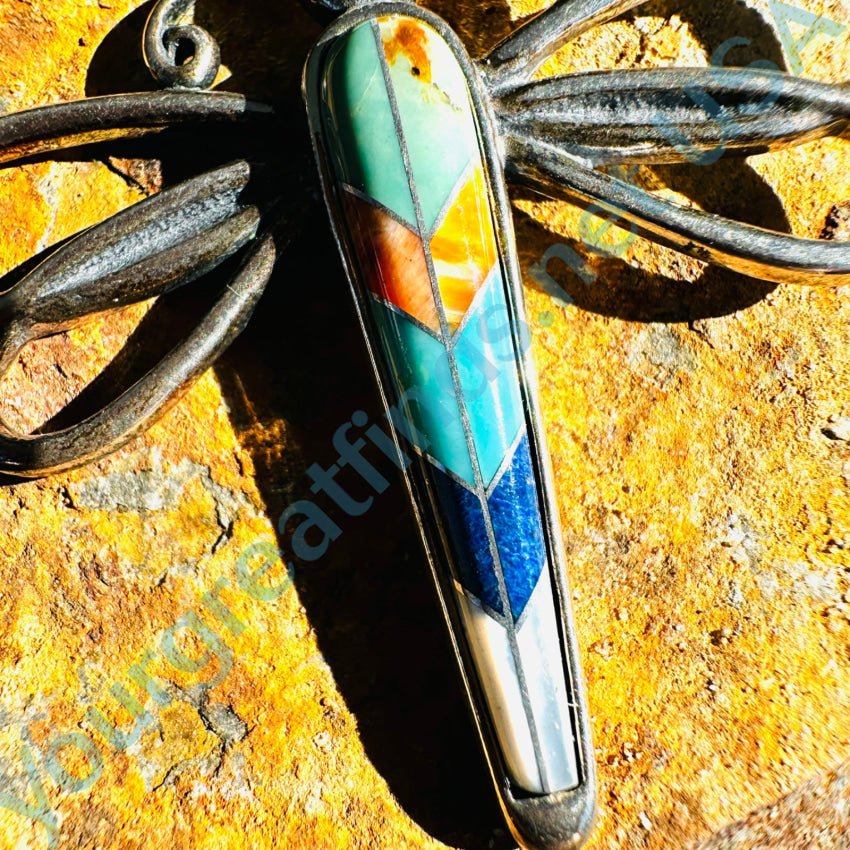 Dragonfly Pendant Sterling Silver Channel Inlay Carolyn Pollack Relios Pendant