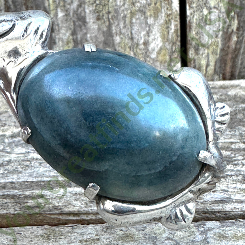 Early Mexican Sterling Silver & Calcite Rabbit Brooch Pin Pin / Brooch