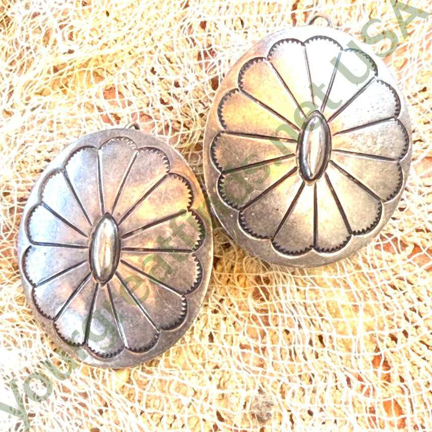 Early Navajo Concho Pierced Earrings Made of Coins earrings