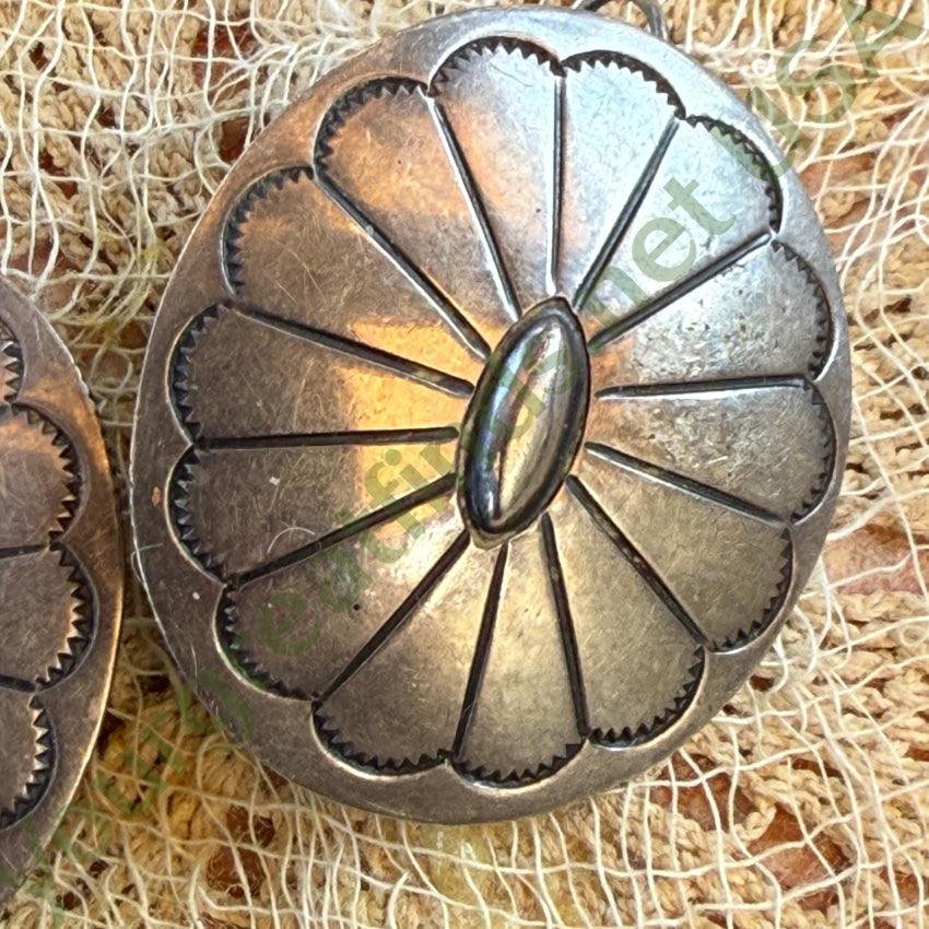 Early Navajo Concho Pierced Earrings Made of Coins earrings