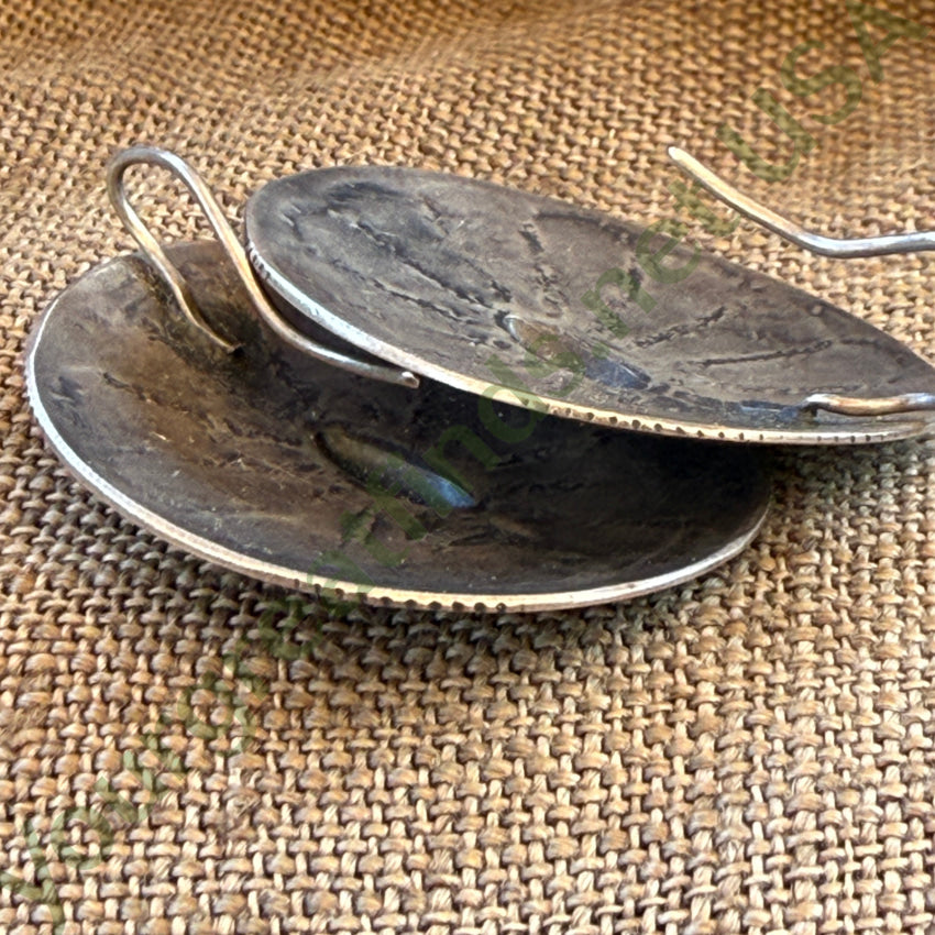 Early Navajo Concho Pierced Earrings Made of Coins earrings