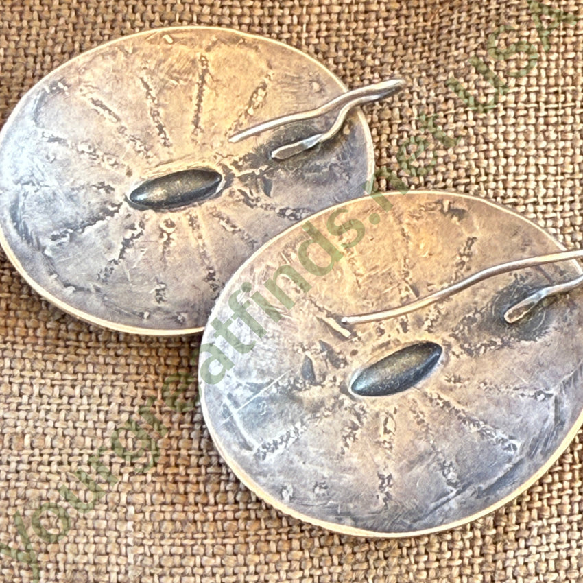 Early Navajo Concho Pierced Earrings Made of Coins earrings