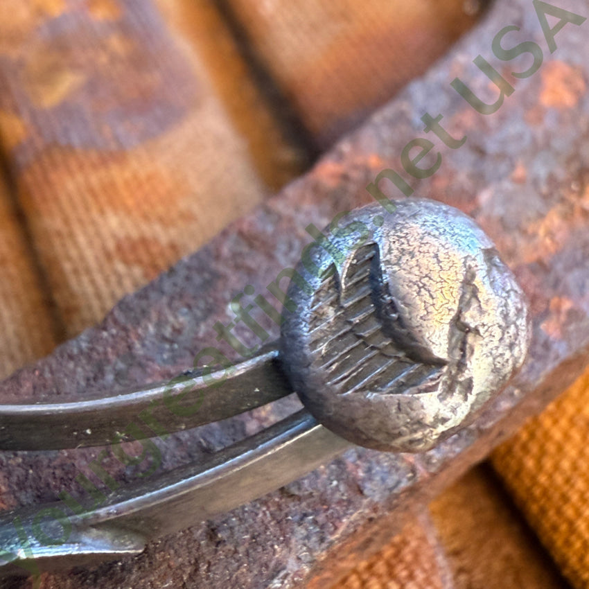 Early Navajo Naja Necklace Sterling Silver Turquoise Fluted Beads necklace