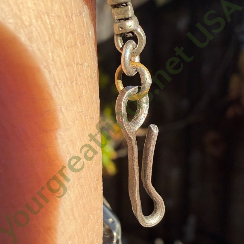 Early Navajo Naja Necklace Sterling Silver Turquoise Fluted Beads necklace