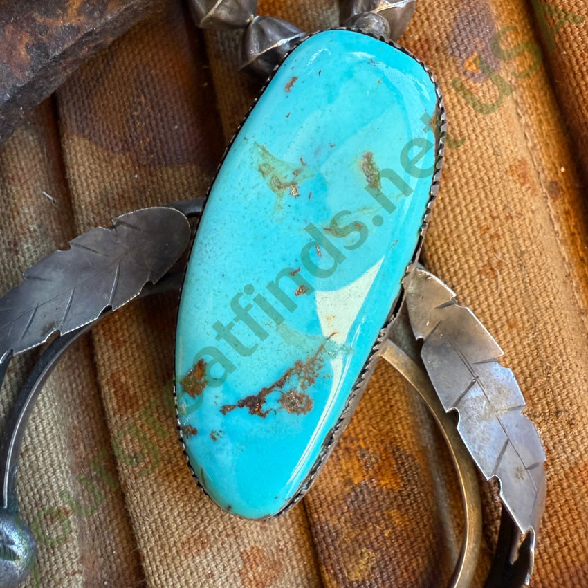 Early Navajo Naja Necklace Sterling Silver Turquoise Fluted Beads necklace