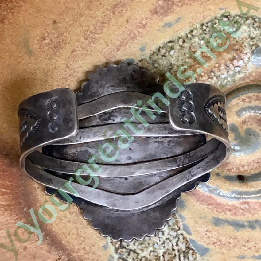 Early Navajo Petrified Wood Bracelet in Sterling Silver Yourgreatfinds