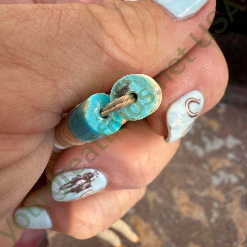 Early Santo Domingo Shell & Turquoise Heishi Bead Necklace necklace