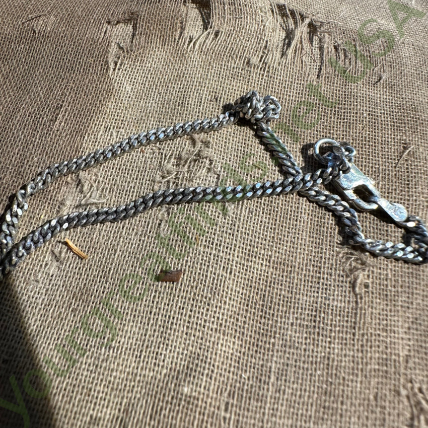 Early Time Worn Navajo Tufa Stone Cast Silver Turquoise Cross Necklace