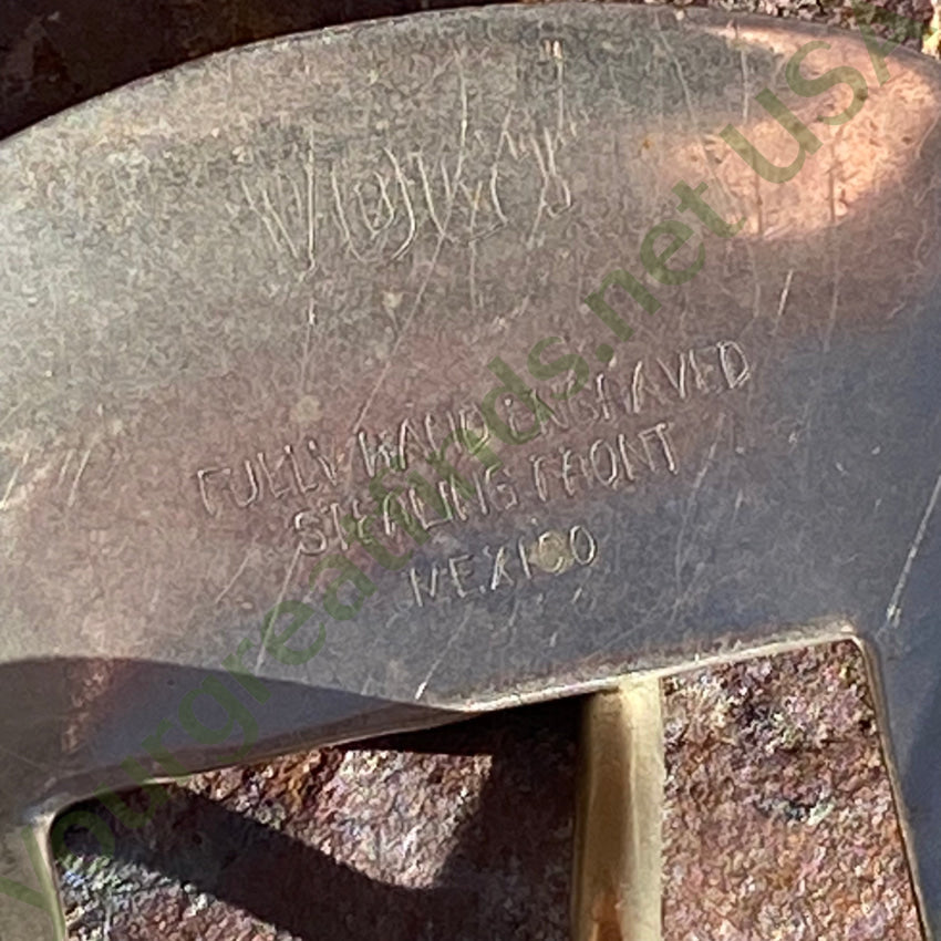 Early Vogt Sterling Silver Engraved Ranger Belt Buckle