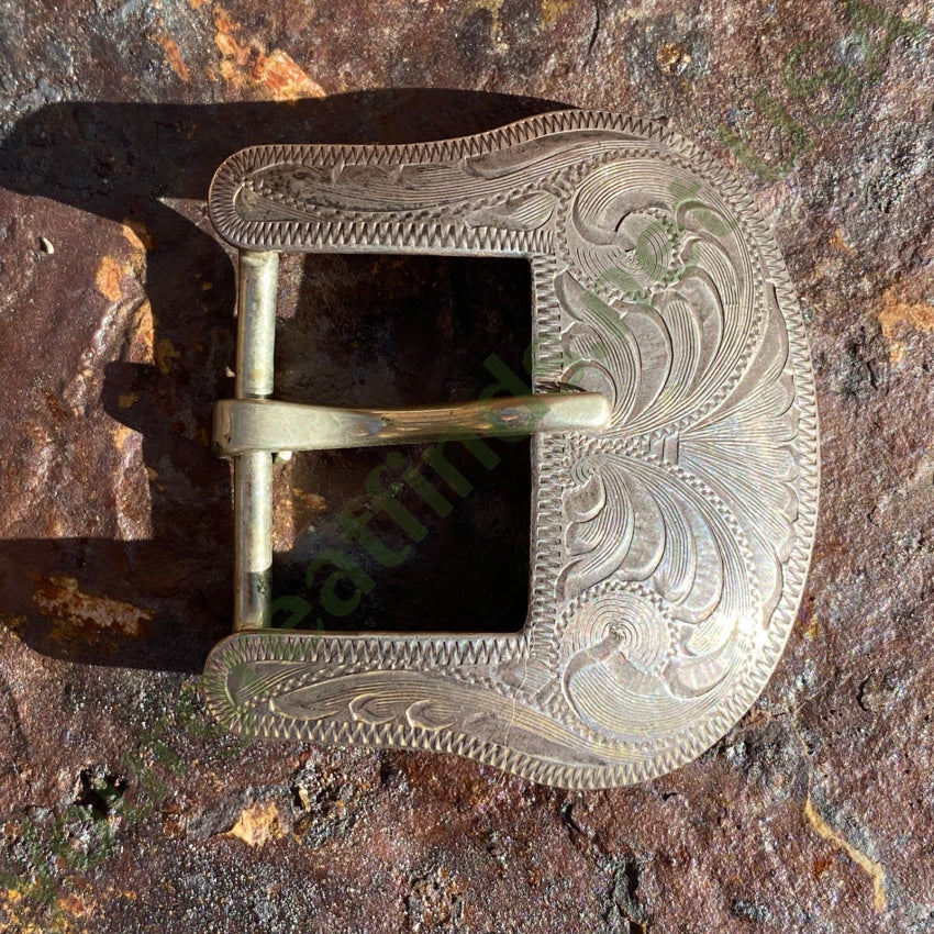 Early Vogt Sterling Silver Engraved Ranger Belt Buckle