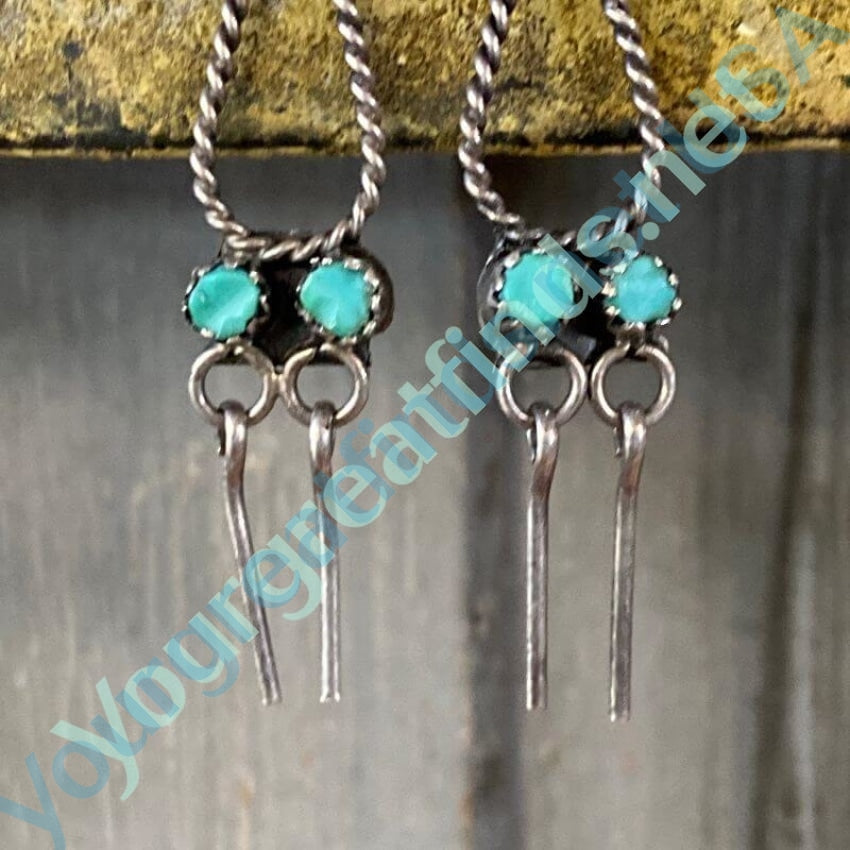 Early Zuni Chandelier Earrings with Turquoise Yourgreatfinds