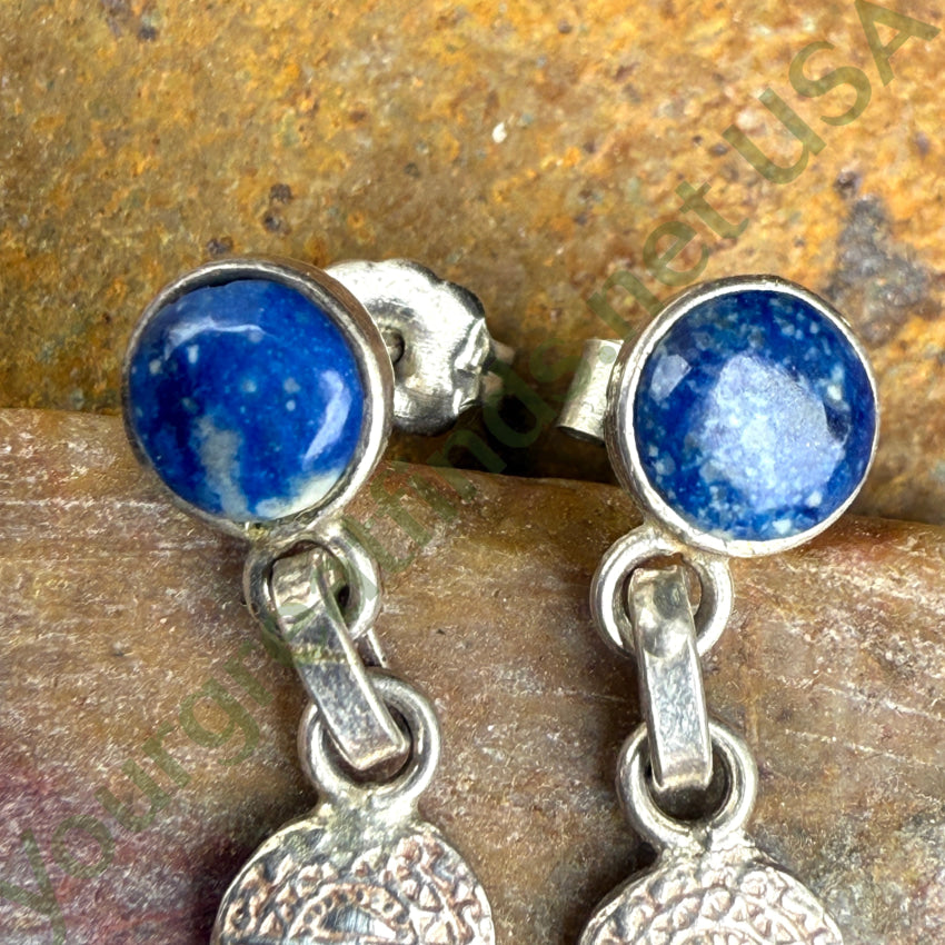 Earrings Sterling Silver & Lapis Lazuli Azteca Pierced Post earrings