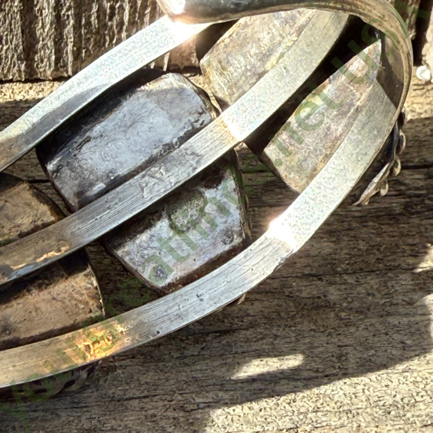 Epic Navajo 3 Natural Turquoise Stone Sterling Silver Cuff Bracelet bracelet