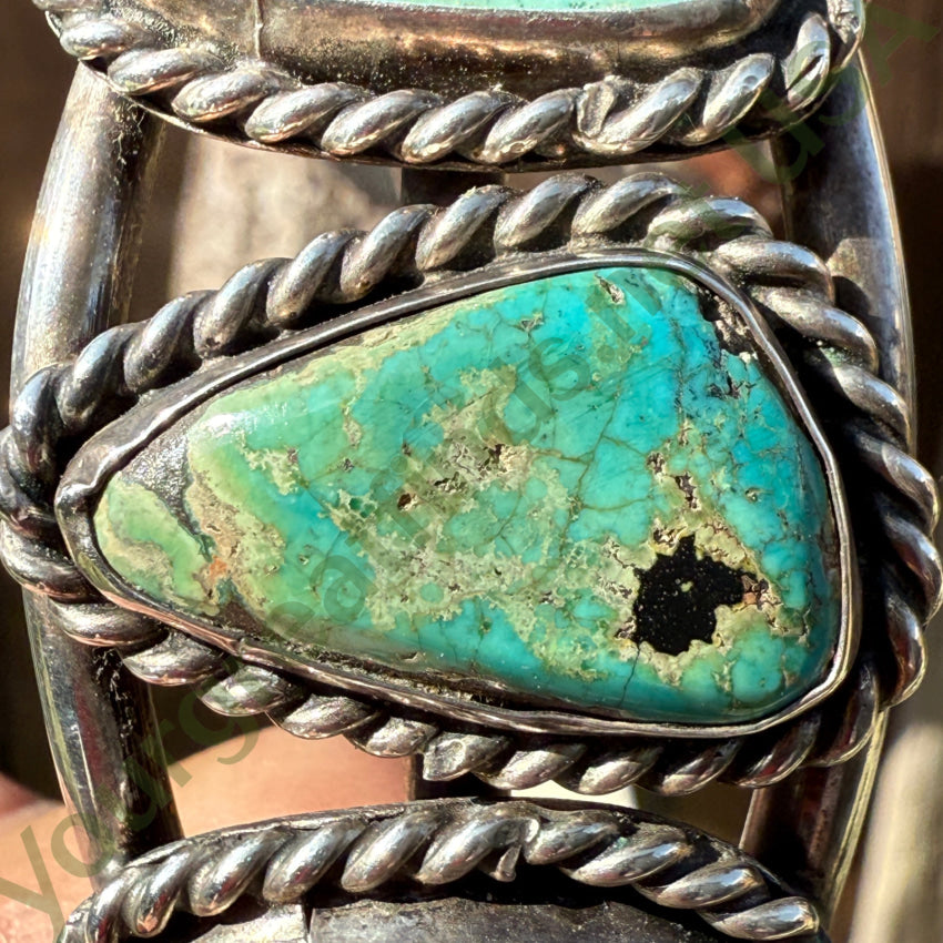Epic Navajo 3 Natural Turquoise Stone Sterling Silver Cuff Bracelet bracelet
