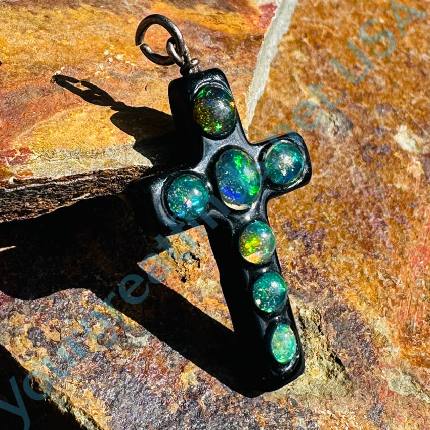 Ethiopian Opal Holy Cross Pendant Pendant