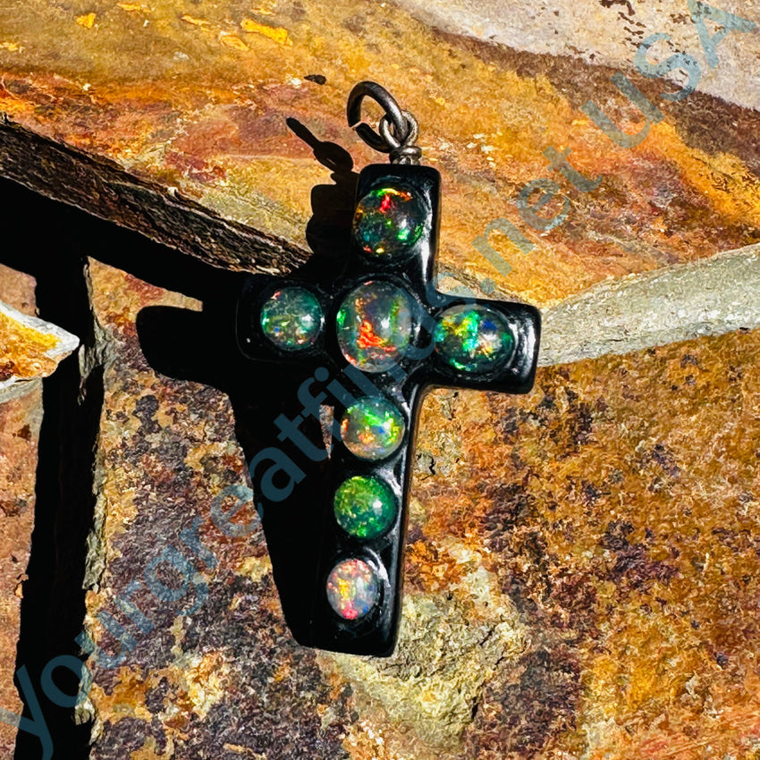 Ethiopian Opal Holy Cross Pendant Pendant