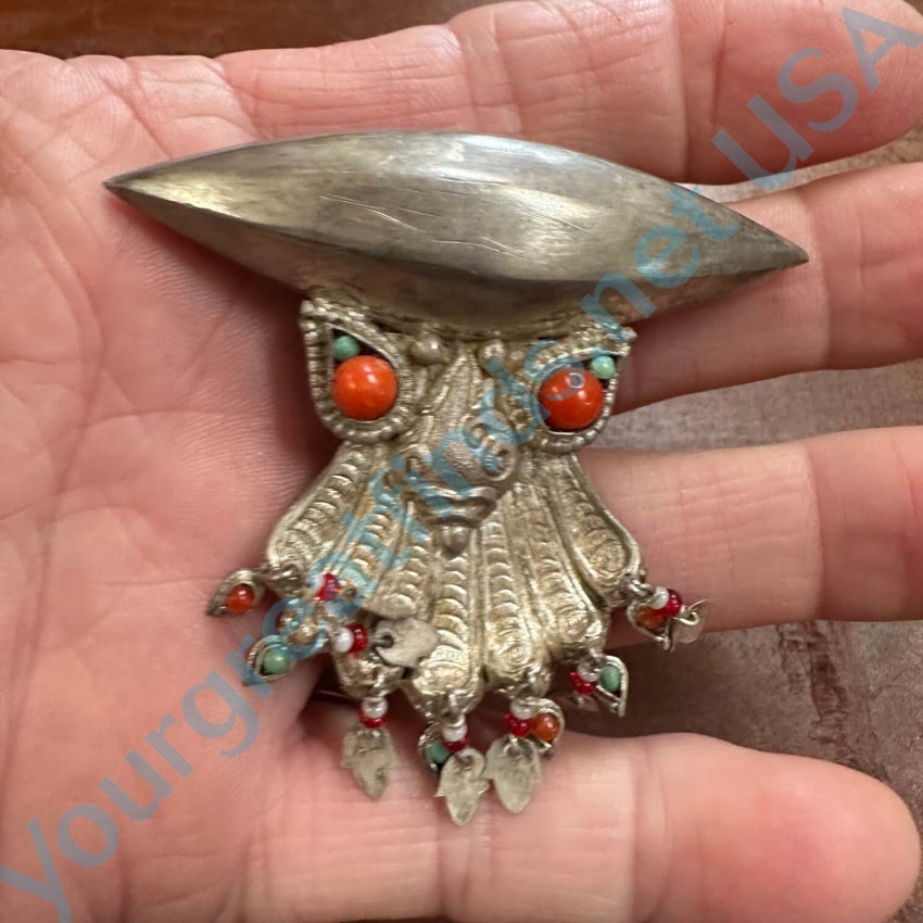 Ethnic 800 Silver Pendant Beads Turquoise Carnelian