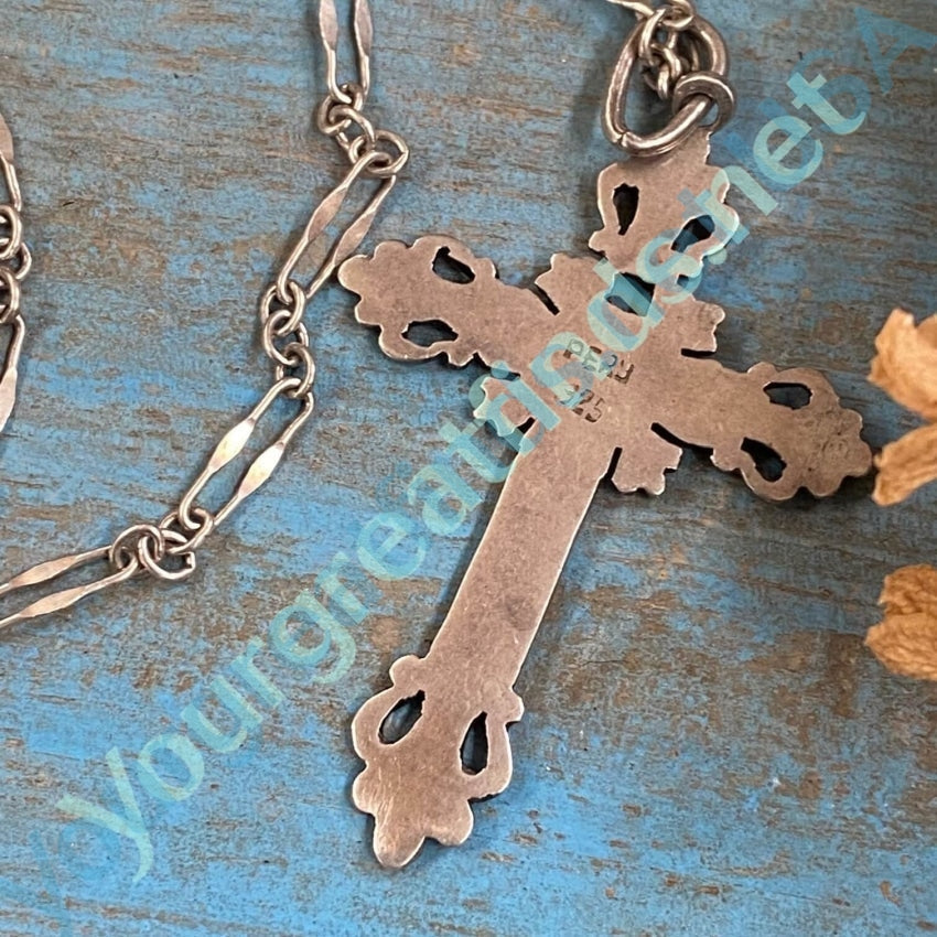 Fancy Holy Cross Pendant Handmade Chain Sterling Silver Necklace Yourgreatfinds