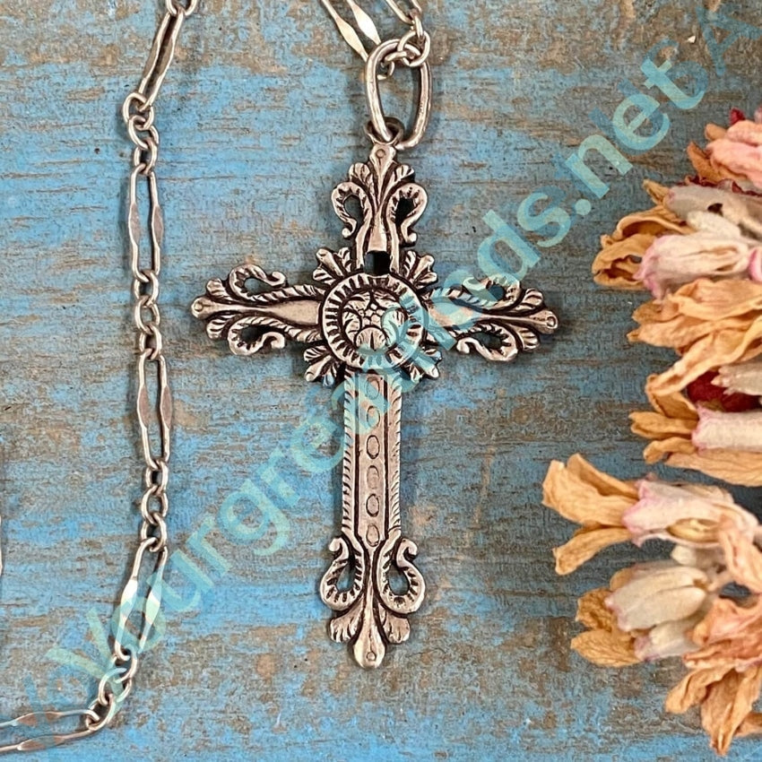 Fancy Holy Cross Pendant Handmade Chain Sterling Silver Necklace Yourgreatfinds