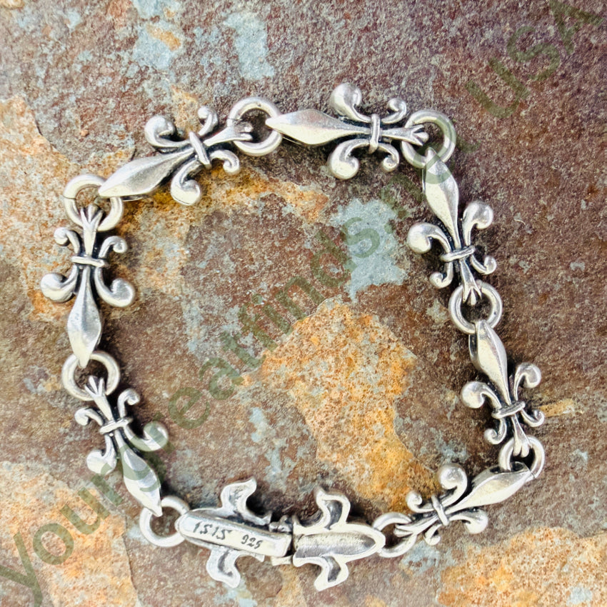 Fleur de lis Bracelet 925 Sterling Silver Isis Jewelry bracelet