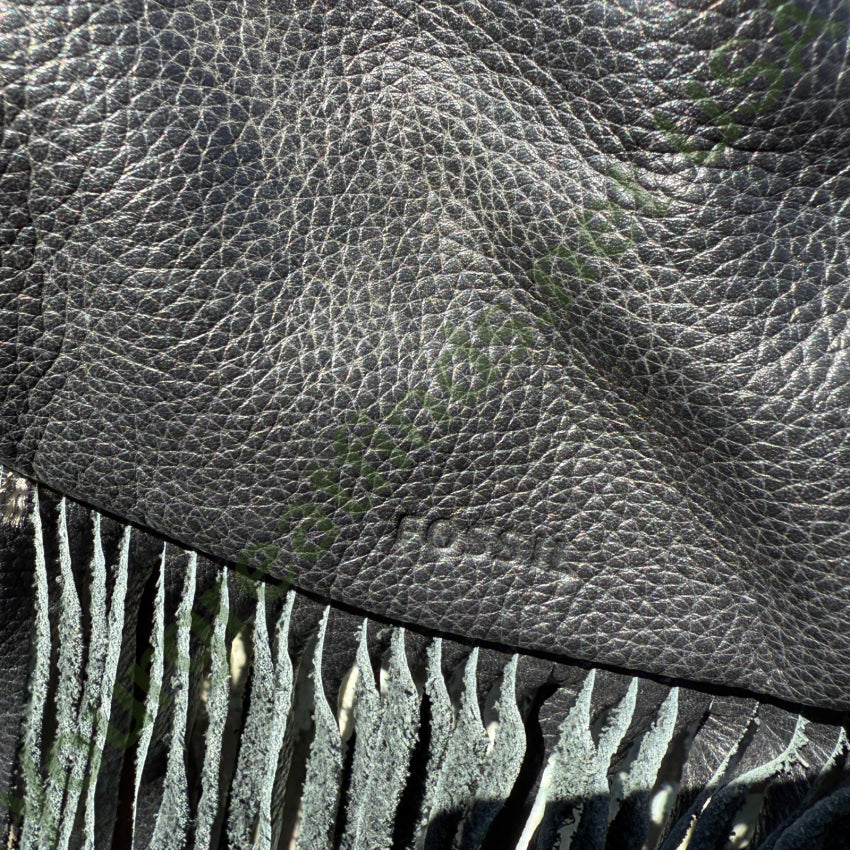 Fossil Black & Brown Fringed Leather Shoulder Bag shoulder bag