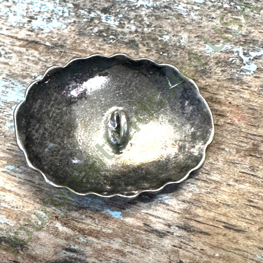 Fred Harvey Era Navajo Sterling Silver & Turquoise Concho Button