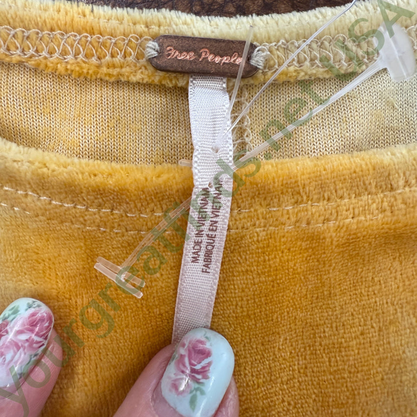 Free People Bright Eyes Velvet T-Shirt Sunshine Combo Tie-Dye NWT tee shirt