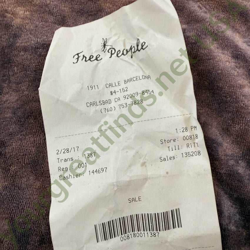 Free People Doran Velvet Tee Pink/Denim XS w/ Bag & Reciept devotional metal St. Christopher