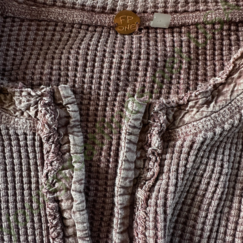 Free People Mauve Thermal Long Sleeve Shirt Small Shirt