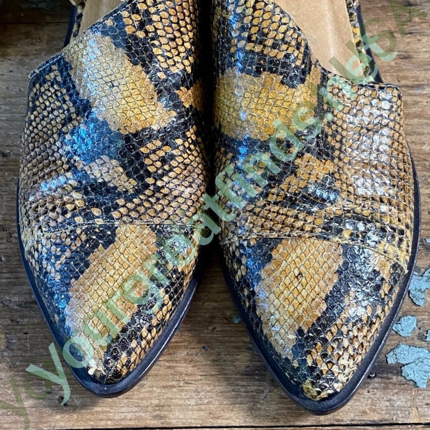 Free People Royale Flat Snakeskin Brown Size 6 Pre-owned Yourgreatfinds
