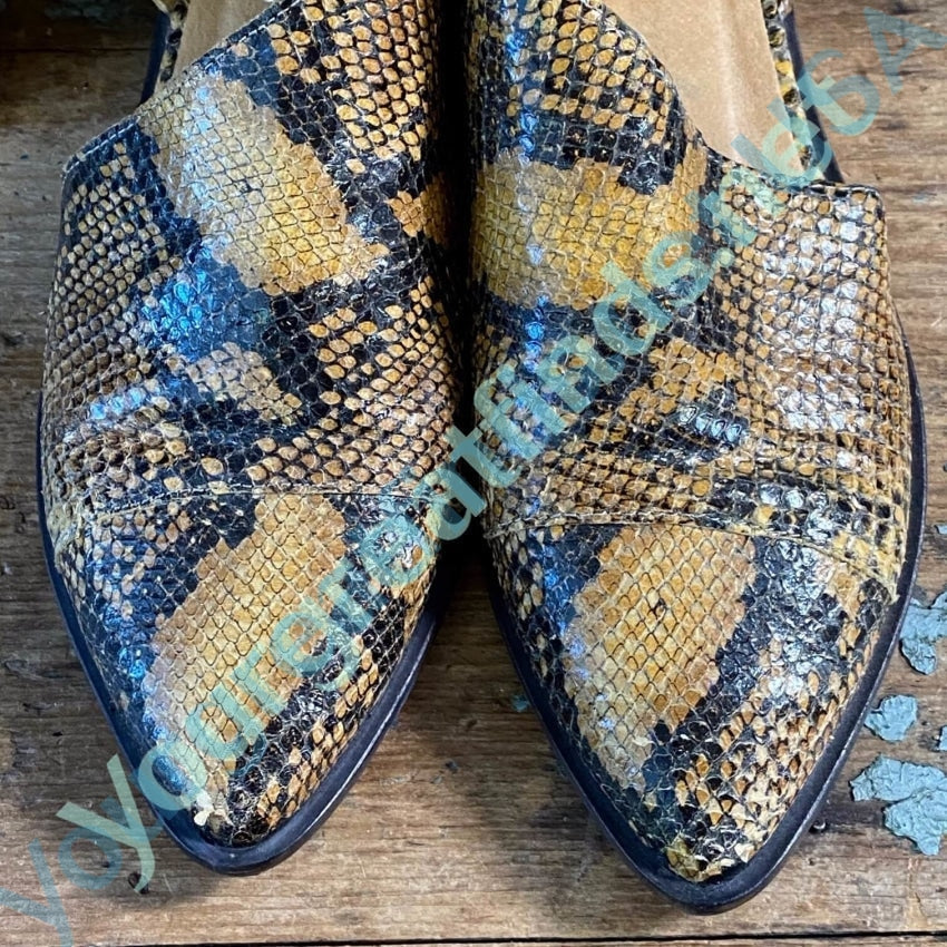 Free People Royale Flat Snakeskin Brown Size 6 Pre-owned Yourgreatfinds