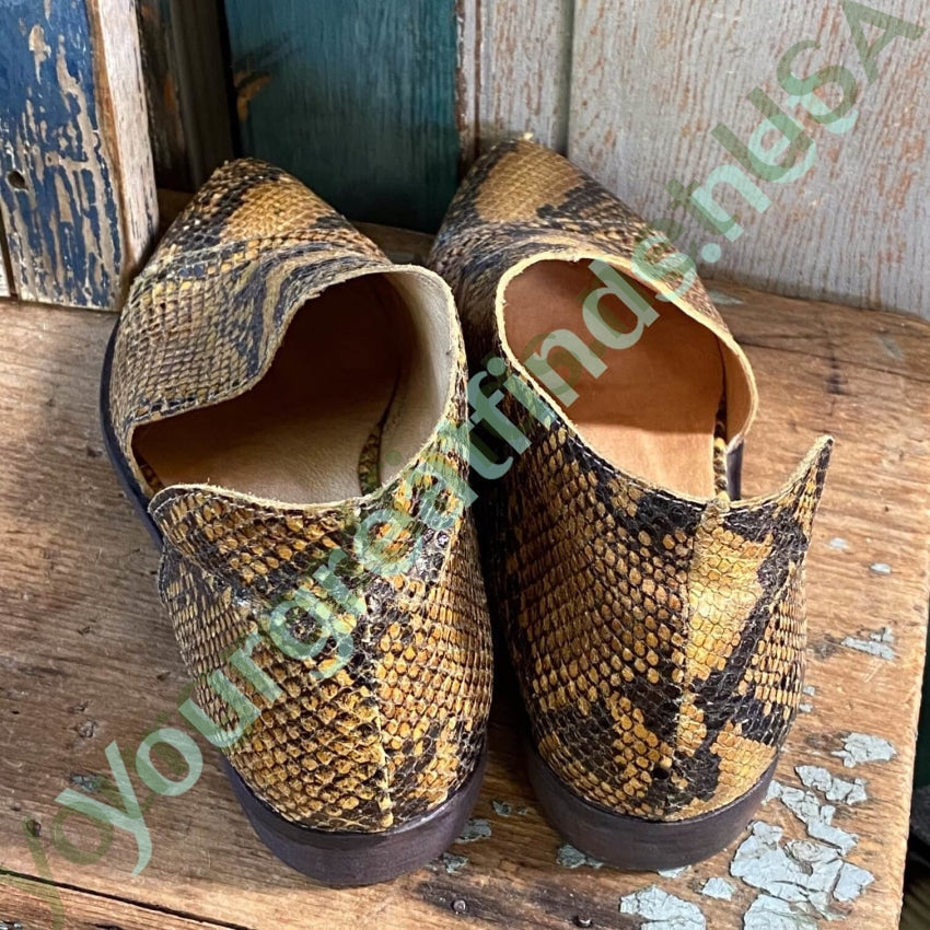 Free People Royale Flat Snakeskin Brown Size 6 Pre-owned Yourgreatfinds