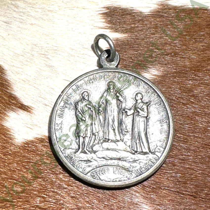 French Canadian Pewter Devotional Pendant Catholic Pendant