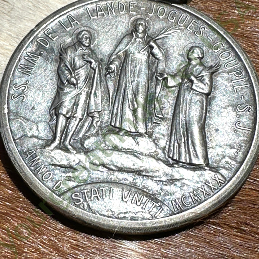 French Canadian Pewter Devotional Pendant Catholic Pendant