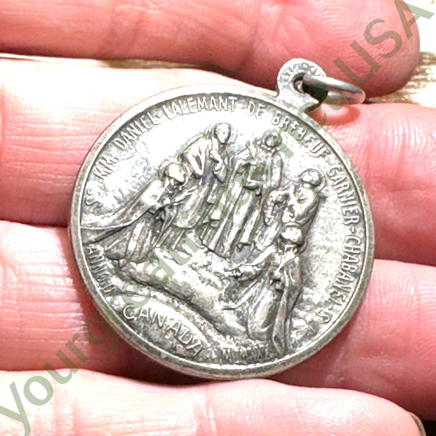 French Canadian Pewter Devotional Pendant Catholic Pendant