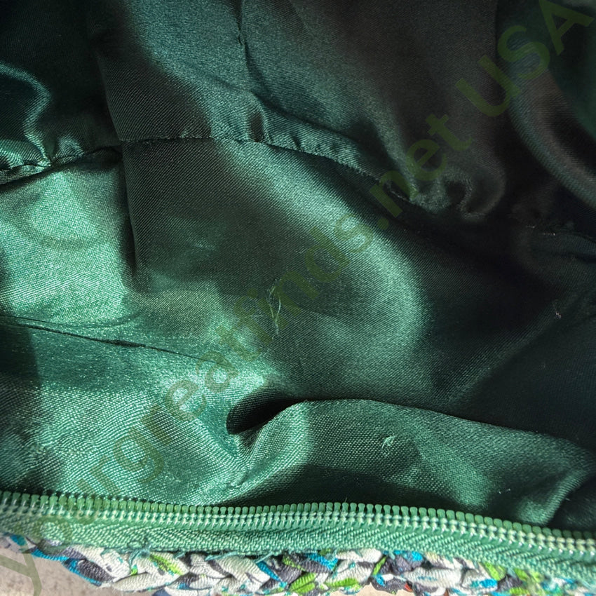 Genuine Chan Luu Knitted Silk ’Rag’ Basket Bag Leather Handle purse