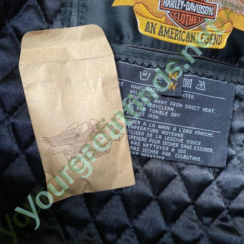 Genuine Harley-Davidson Black Leather Fringed Jacket Womens' Medium Yourgreatfinds