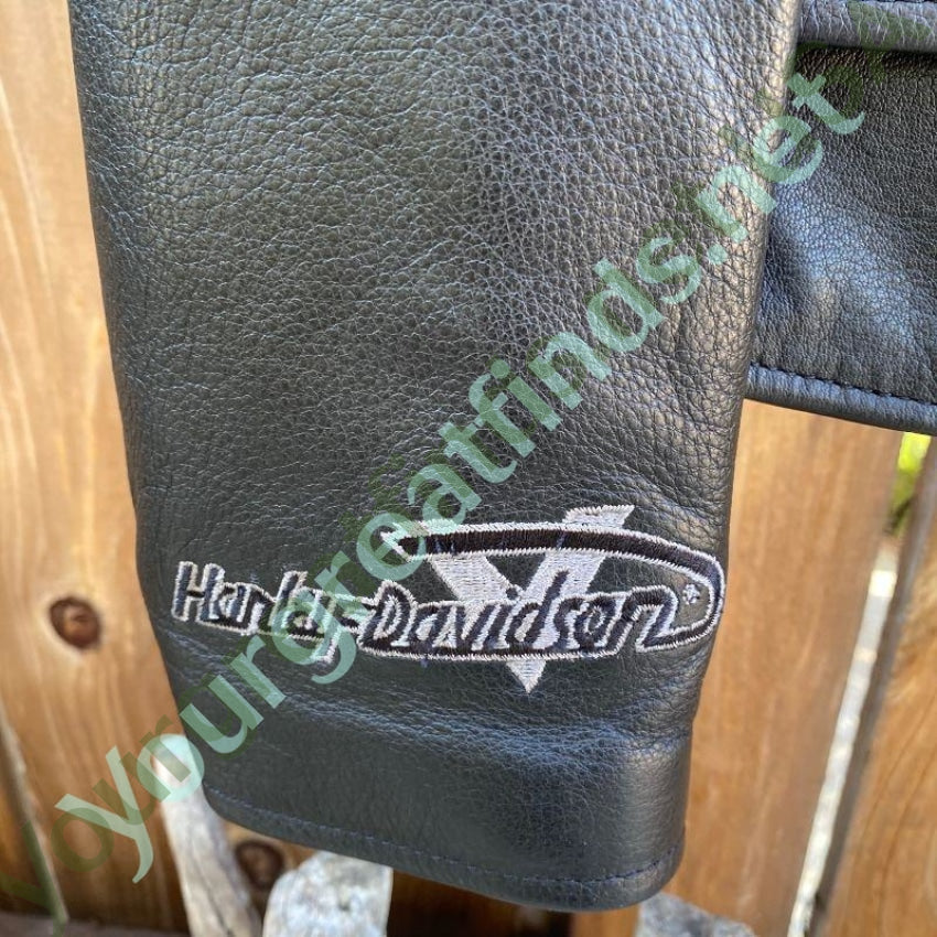 Genuine Harley-Davidson Black Leather Fringed Jacket Womens' Medium Yourgreatfinds