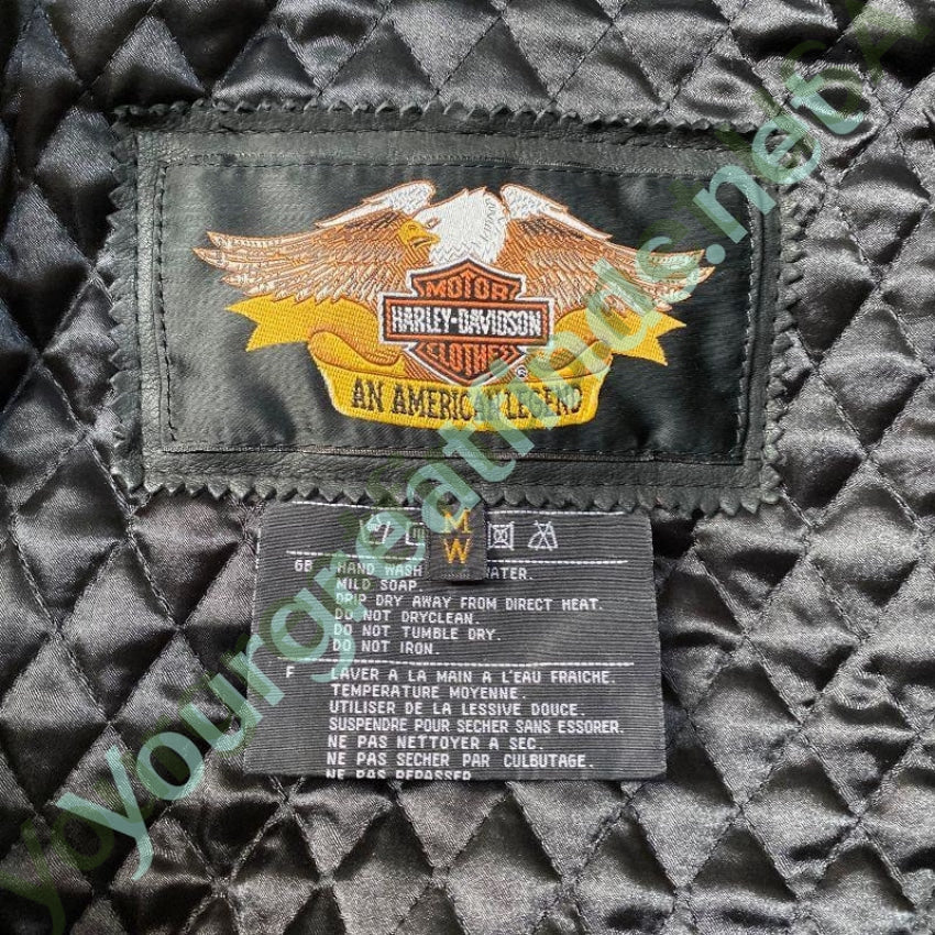 Genuine Harley-Davidson Black Leather Fringed Jacket Womens' Medium Yourgreatfinds