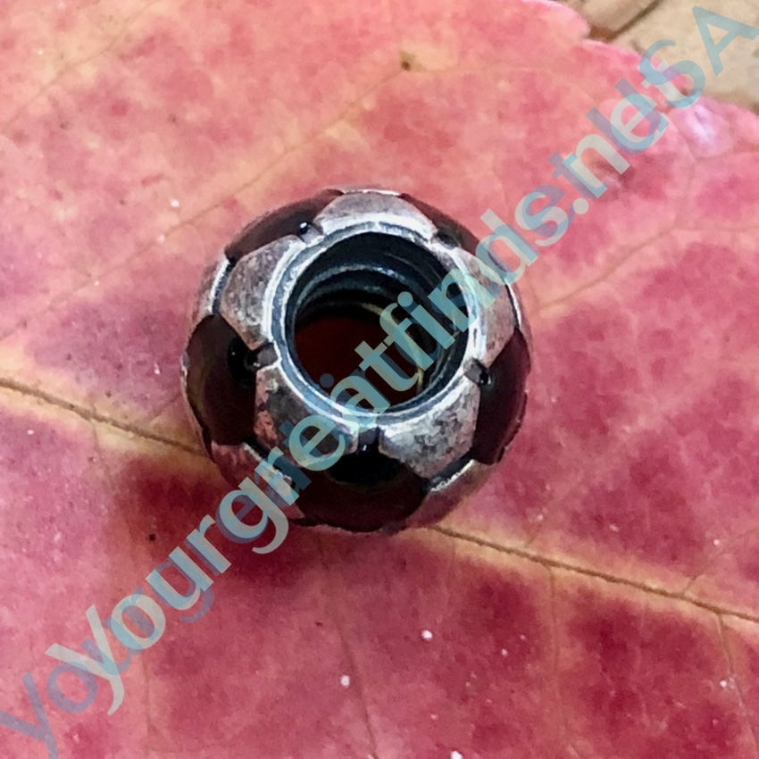 Genuine Retired Pandora Soccer Ball Charm Sterling Silver and Black Enamel Yourgreatfinds