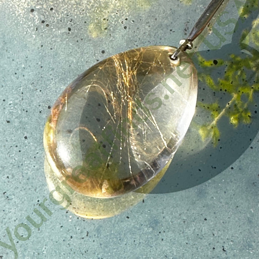 Georg Jensen Neckring Necklace Large Rutilated Quartz Drop Vivianna Torun Apparel & Accessories